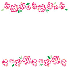 シンプルなピンクの薔薇のライン素材