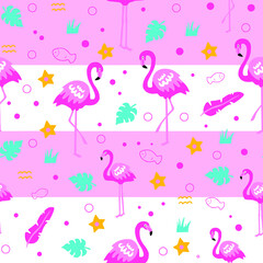 Flamingo Pink Seamless Pattern