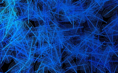 Dark BLUE vector elegant pattern with leaves.