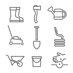garden tools - vector icon collection