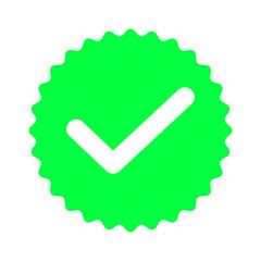 Green checkmark icon. Green verification check mark symbol.