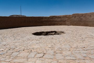 Historical Zoroastrian Silence Tower as a burial place in Yazd, Iran
