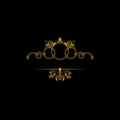 abstract golden ornament and Luxury Related Logo Design For Your Business