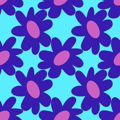 Simple floral seamless pattern with flowers for fabrics and cards and linens and kids and wrapping paper