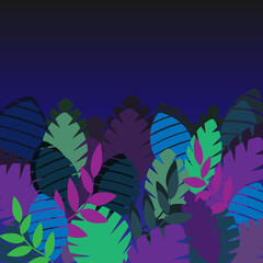 Rainforest of blue green leaves