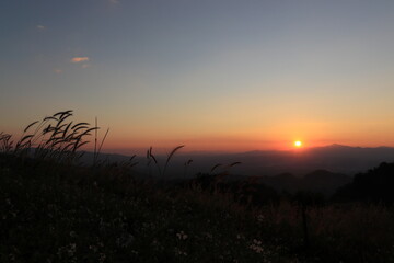 sunset in the mountains