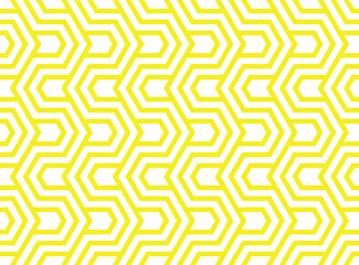 Abstract geometric pattern with stripes, lines. Seamless vector background. White and yellow ornament. Simple lattice graphic design