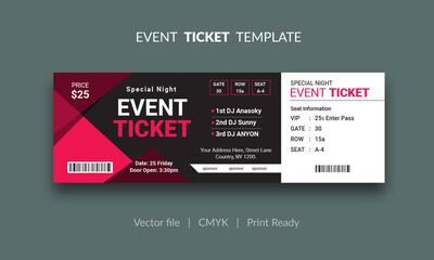 Event Ticket Vector Template 52