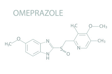 Omeprazole molecular skeletal chemical formula.	