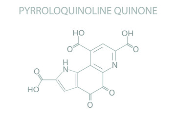 Pyrroloquinoline quinone molecular skeletal chemical formula.	