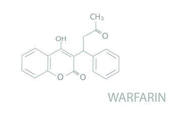 Warfarin molecular skeletal chemical formula.	