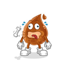 chocolate drop burp mascot. cartoon vector