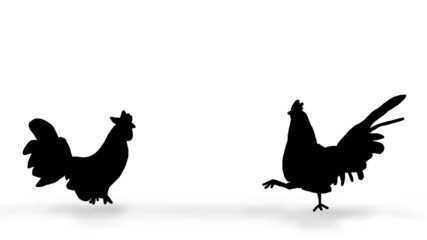 silhouette of rooster