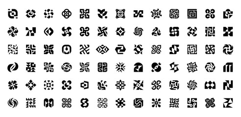 Abstract logos collection. Geometric abstract logos. Icon design