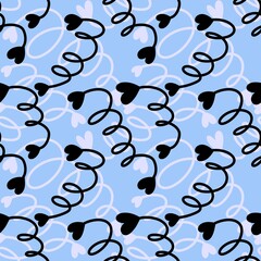 Valentines stripes seamless hearts pattern for fabrics and textiles and cards and linens and wrapping paper