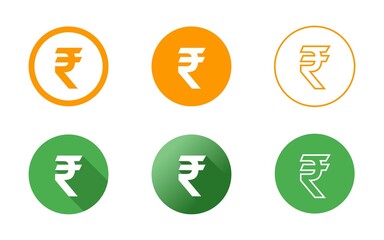 Indian Rupee Symbol Icon Set