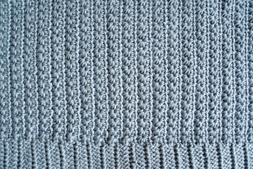 Fototapeta premium Textured of crochet in grey color with natural daylight.