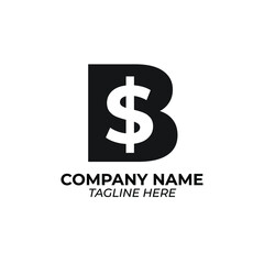 Logo Letter B and Dollar Logo Billionaire vector illustration
