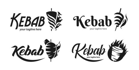 Obraz premium Doner kebab logo for restaurants and markets. Doner kebab logo template. EPS10 vector illustration.