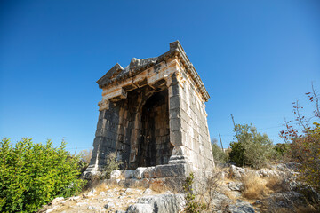 Fototapeta na wymiar Imbriogon was an ancient place in Cilicia Trachea, whose modern name is Demircili (formerly Dösene) in Silifke district, in Mersin province, Turkey. 
