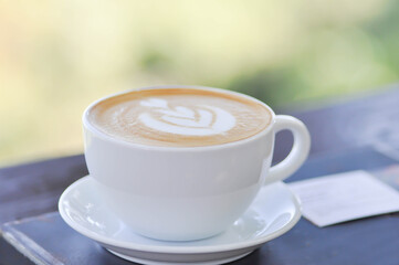 hot cofffee, cappuccino coffee or latte coffee or flat white