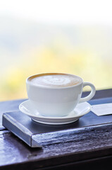 hot cofffee, cappuccino coffee or latte coffee or flat white