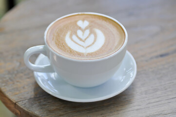 hot cofffee, cappuccino coffee or latte coffee or flat white