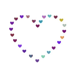 heart made of colorful hearts