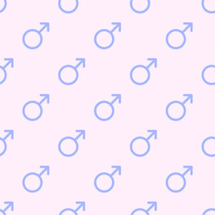 Seamless pattern of male gender symbol. can be used for wallpaper, background, cover, poster, wrapping paper, fabric, textile