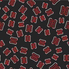 Line Dentures model icon isolated seamless pattern on black background. Teeth of the upper jaw. Dental concept. Vector © Iryna