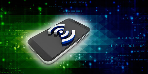 3d rendering Transmitter mobile WiFi
