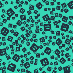 Black Food ordering icon isolated seamless pattern on green background. Order by mobile phone. Restaurant food delivery concept. Vector