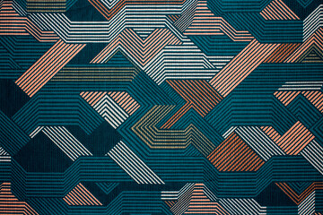 Fabric background with multi-colored line.Fabric texture with abstract lines.Abstract background.