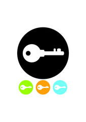 Key vector icon isolated. Key cutting shop sign