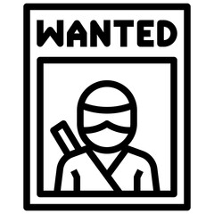 WANTED line icon