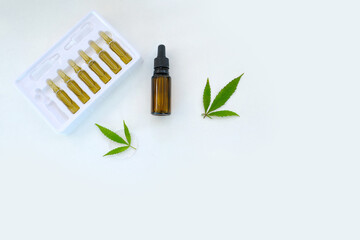 medical marijuana laboratory scientific research, green cannabis plants, extract production concept, cannabidiol oil, drug trafficking, people drug addiction problems