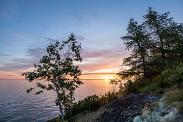 beautiful sunset over the water