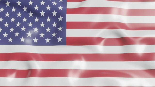 3d flag of United States fluttering in the breeze background. 4K animated seamless loop video clip in a realistic way