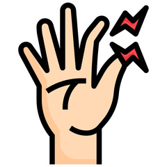 BROKEN FINGER Filled Outline