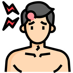 BRUISED FOREHEAD Filled Outline