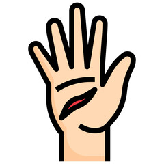 CUT HAND Filled Outline