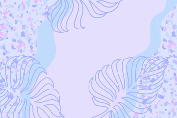 Tropical leaves in pastel color with copy space