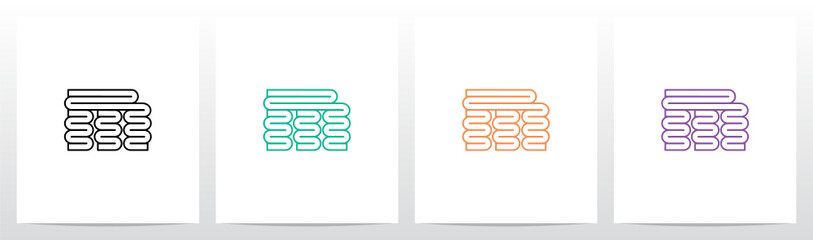 Folded Lines Letter Logo Design M - obrazy, fototapety, plakaty