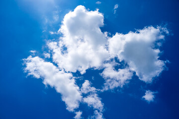 Fototapeta na wymiar Blue sky with white clouds. on a clear day