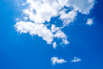 Blue sky with white clouds. on a clear day