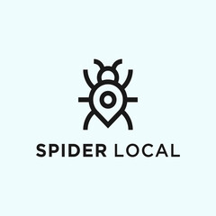 spider location logo. insect logo