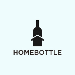 bottle house logo. warehouse logo