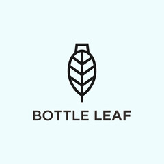 leaf bottle logo. drink logo
