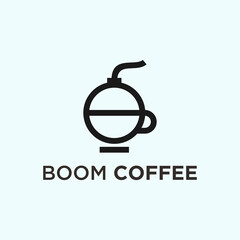 boom coffee logo. cafe logo