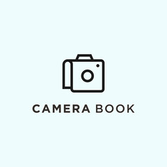 camera book logo. photo logo